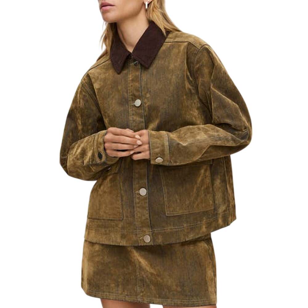 Aligne Classic Brown Bark Denim Jacket Size M